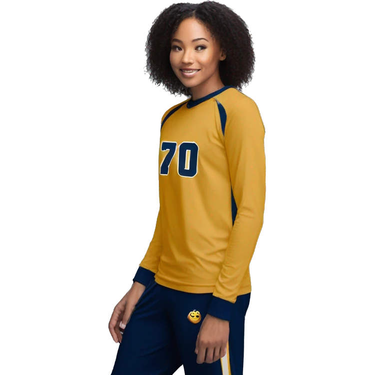 Basketball longsleeve warmup top gold/navy emoji