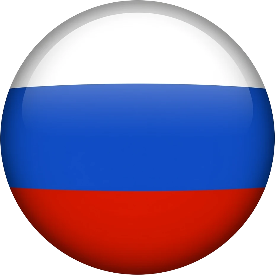 The flag of Russia  is round emoji