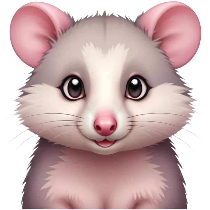 Opossum with blush emoji