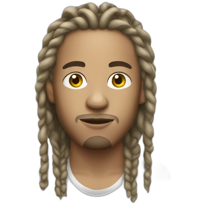 white rapper young multi with short dreadlocks emoji