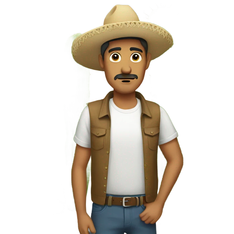 mexican man with separate cactus emoji