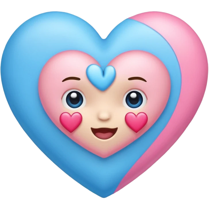 Emoji heart blue and pink baby shower emoji