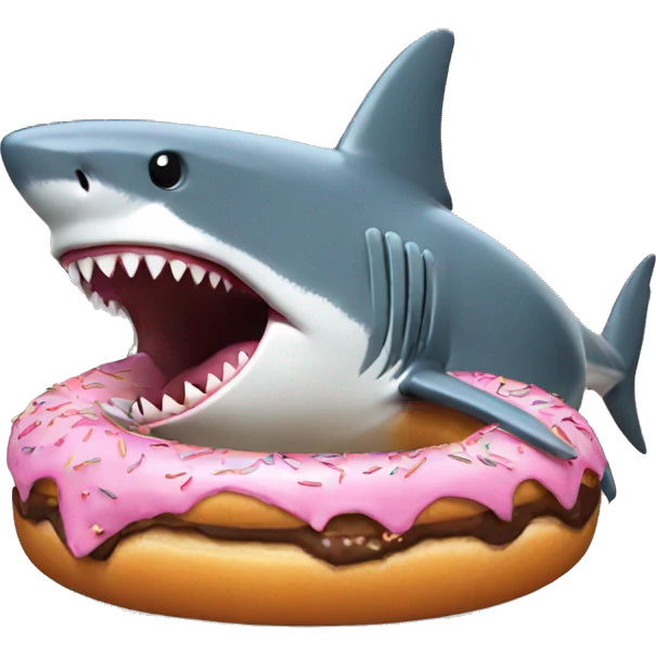 Shark eating a donut emoji