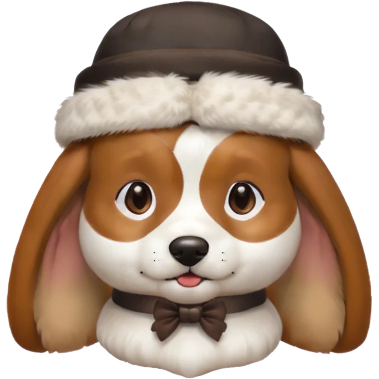 dog with bow and hat emoji
