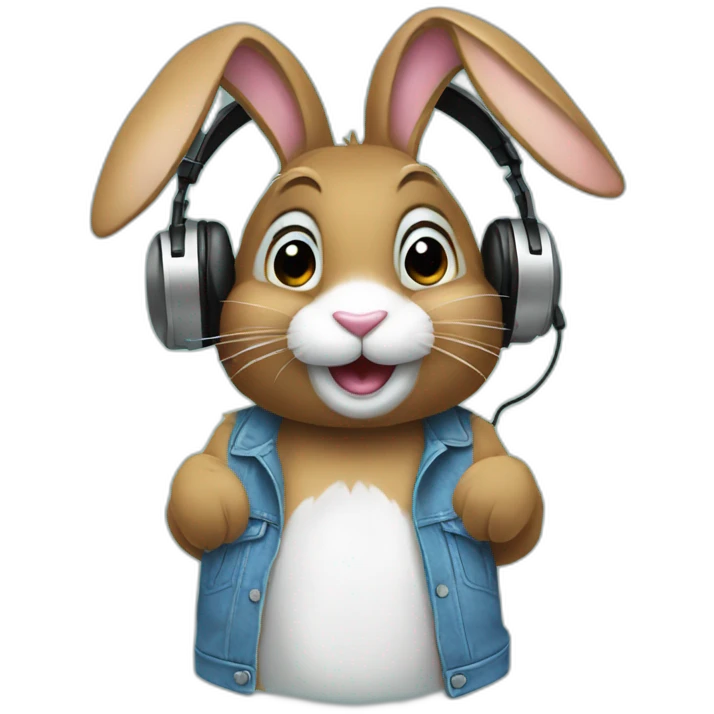 Easter Bunny as  DJ emoji