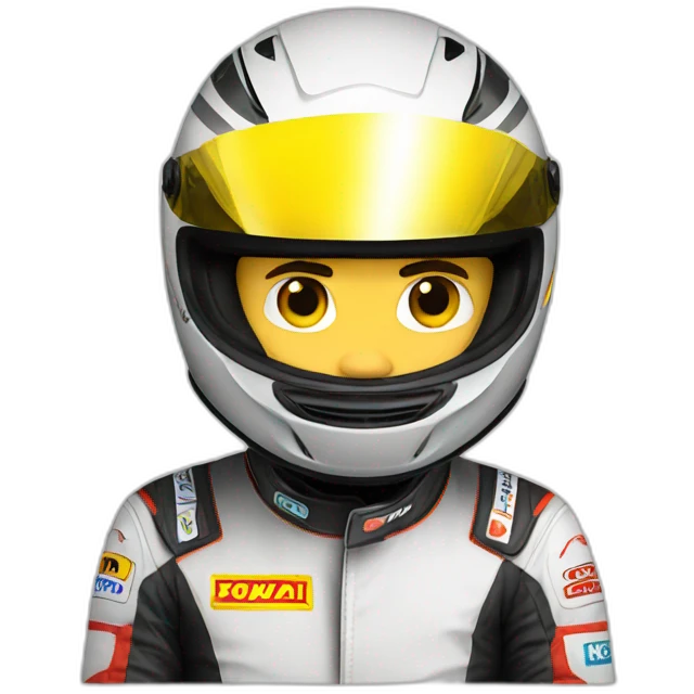 F1 driver in helmet emoji