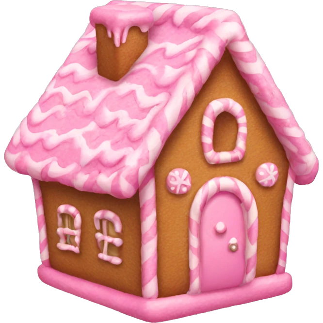 Small pink gingerbread house emoji