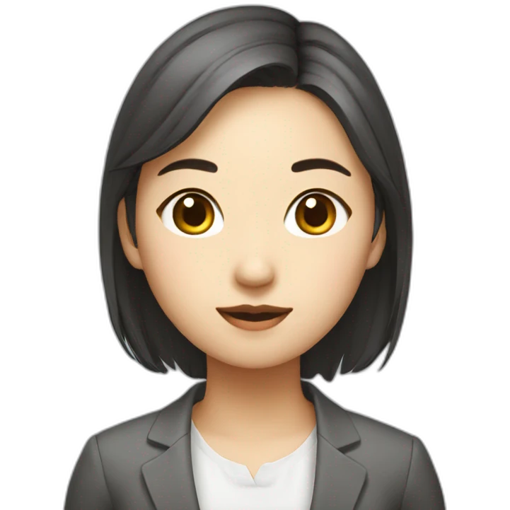 Korean girl that is working hard as a product manager emoji
