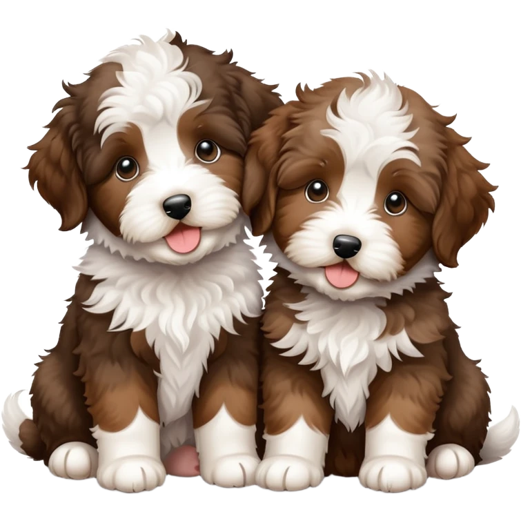 Two aussiedoodle puppies emoji