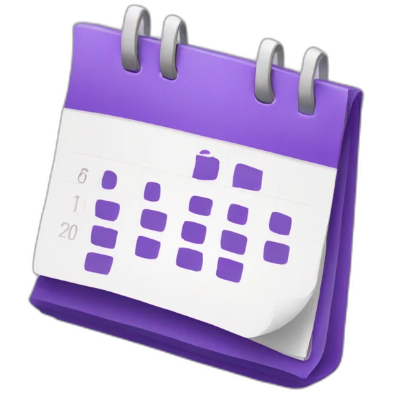 purple calendar emoji