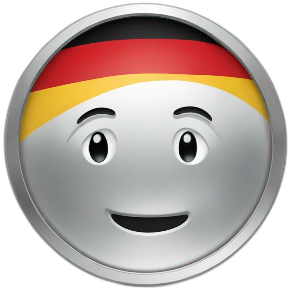 silver coin with Germany flag emoji