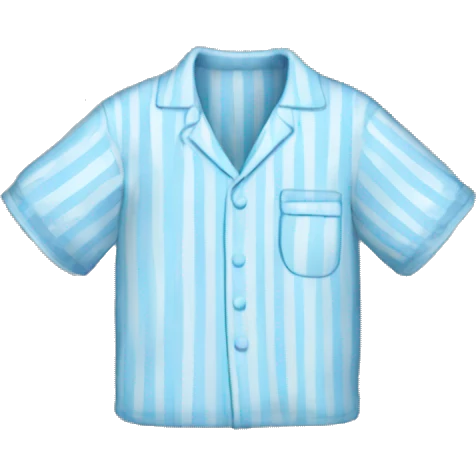 Light blue striped shirt sleeve pyjamas emoji