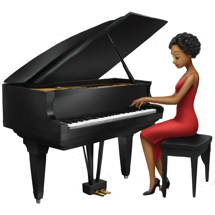elegant lady playing the grand piano emoji
