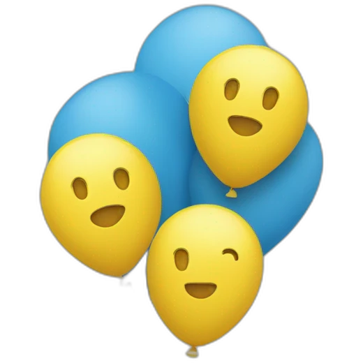 text Bubliki with two ballons blue and yellow emoji