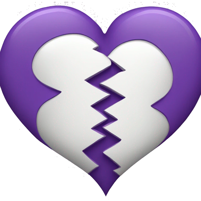 Half white and half purple split heart emoji