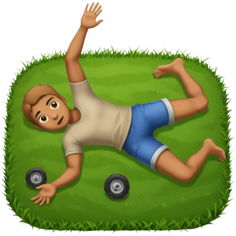 Man rolling on ground emoji