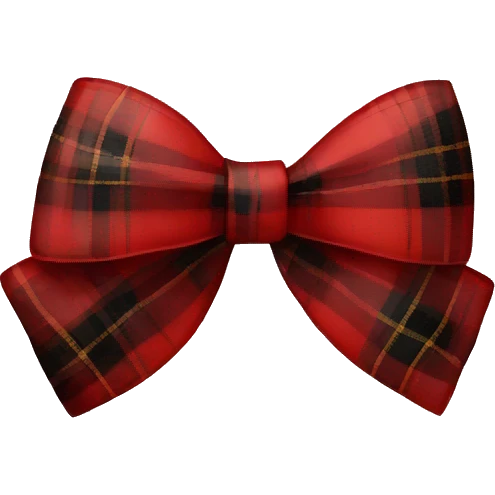 red tartan  bow emoji