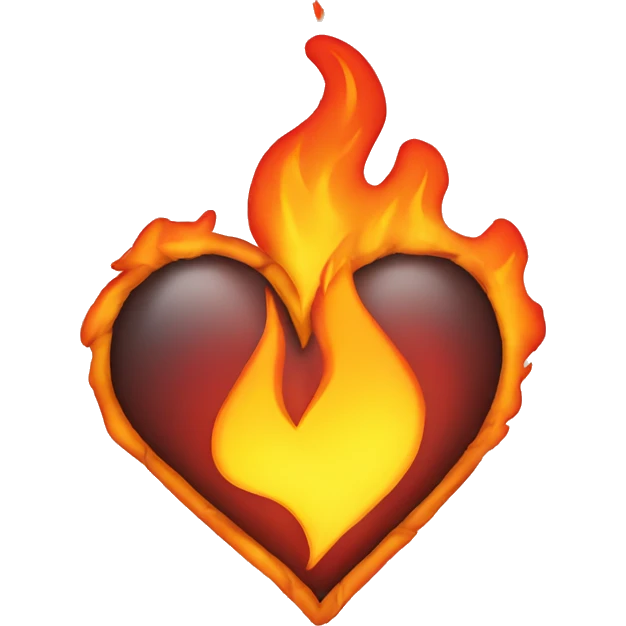 Broken heart on fire emoji