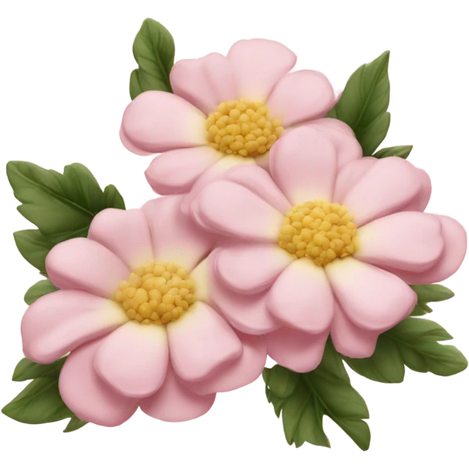 Flower ranunkel pion light pink and beige,  emoji