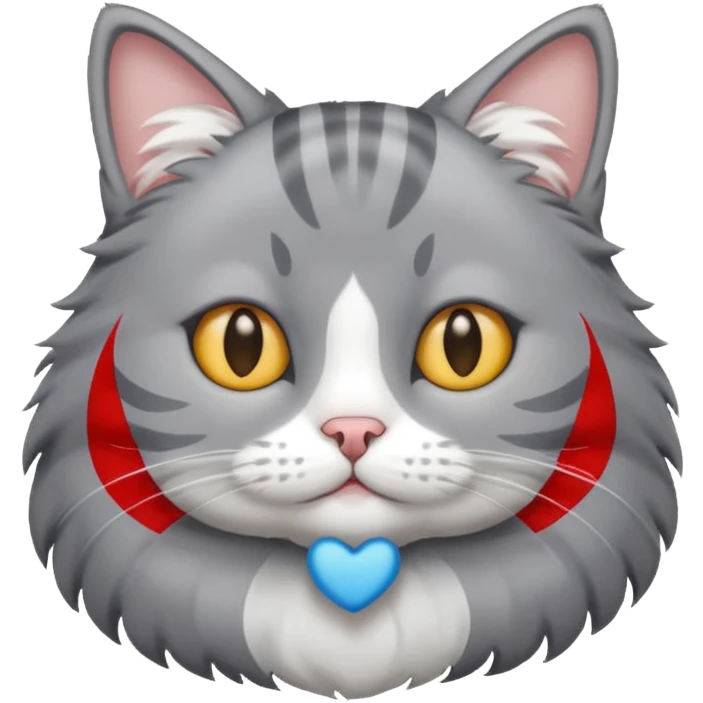 серый кот с белой полоской  emoji