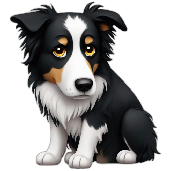 Sad Border collie emoji