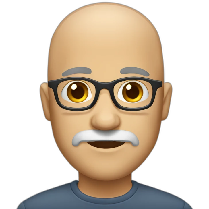 bald with a very dark grey beard emoji