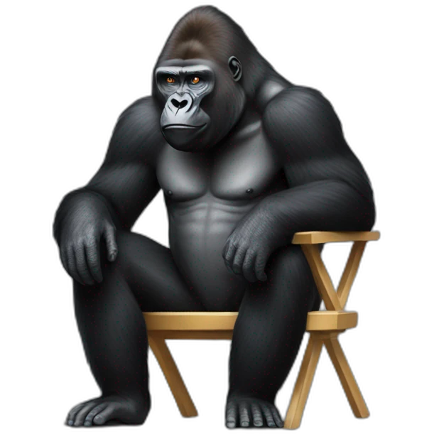 Gorilla sitting with Elon musk emoji