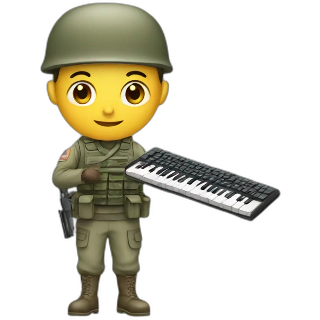 soldier holding keyboard emoji