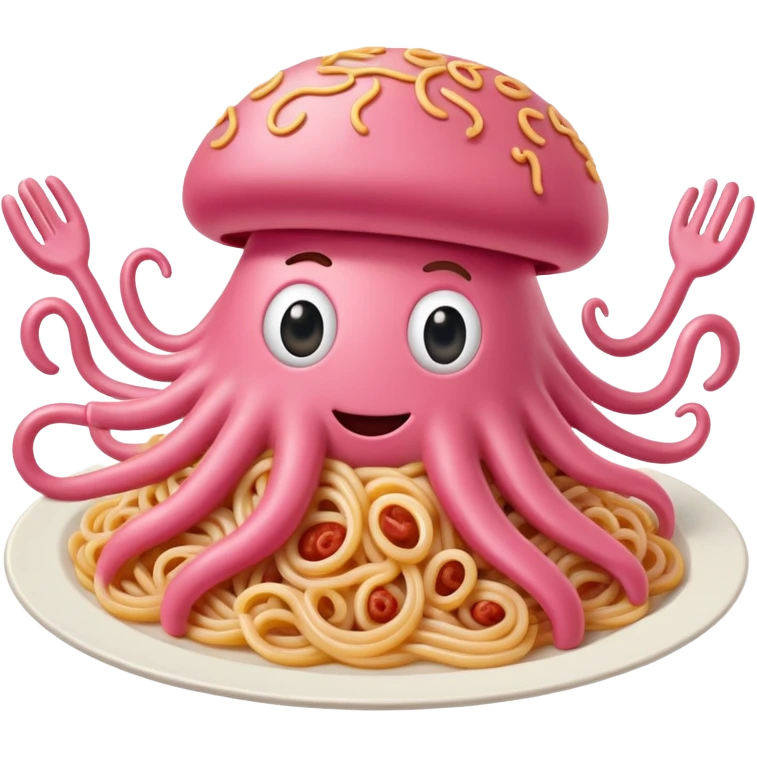 pink flying spaghetti  emoji