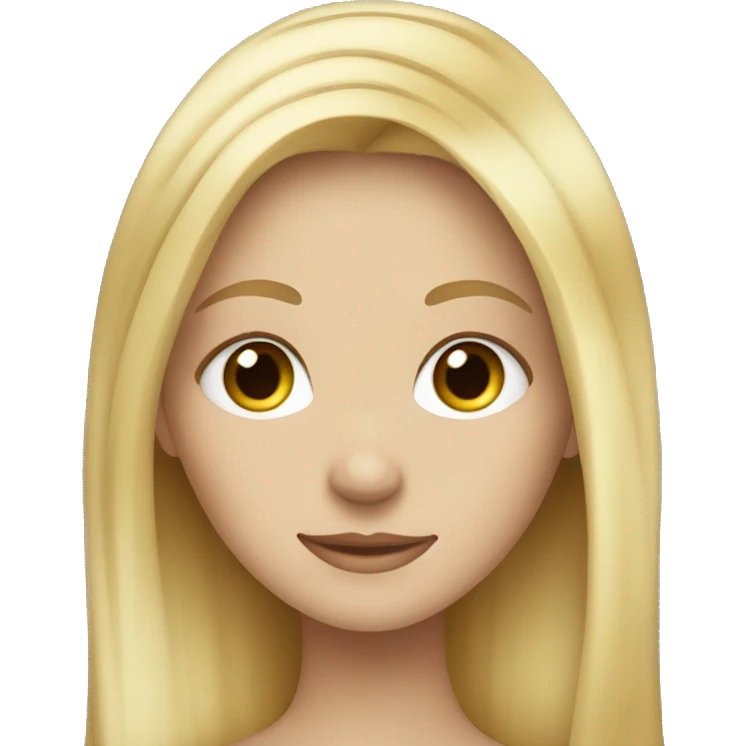 Blonde girl with long hair and blue eyes emoji