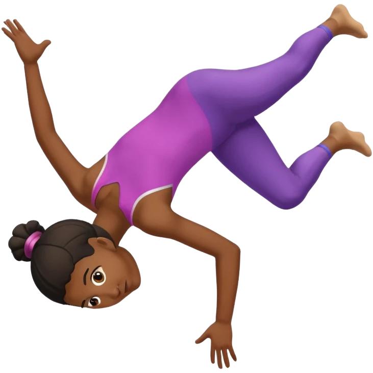 black girl doing a gymnastics backflip roll emoji