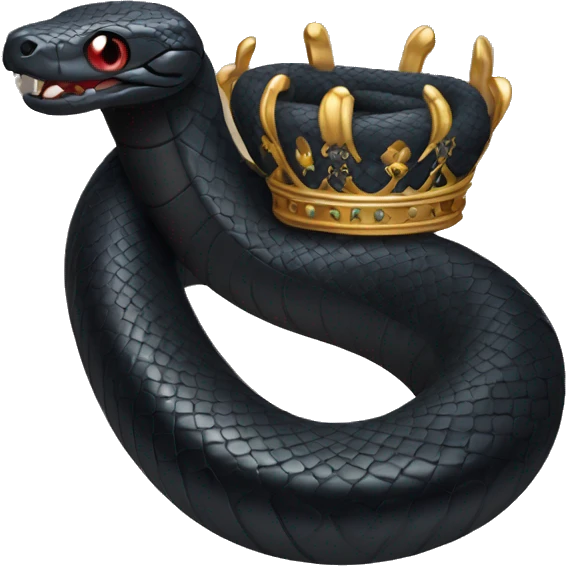 Black snake with queen’s crown emoji