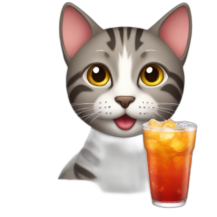 cat drinking soda emoji
