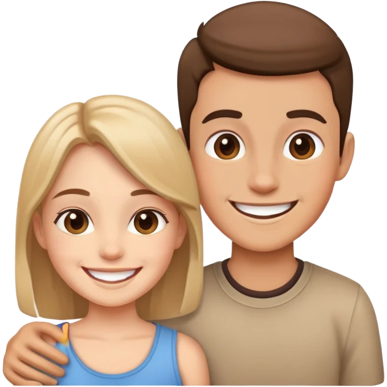 smiling girl with boy emoji