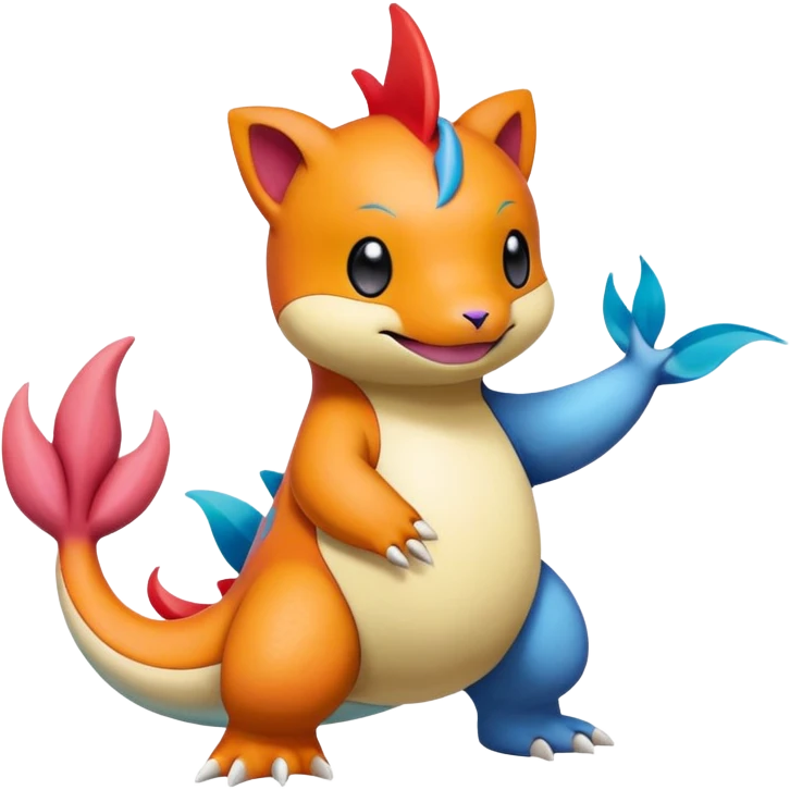 Mezprit-Charmander-Milotic-Oshawott-Pokémon-fusion, full body emoji