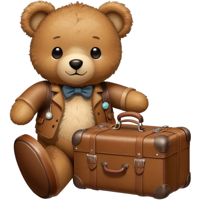 teddy bear with suitcase emoji