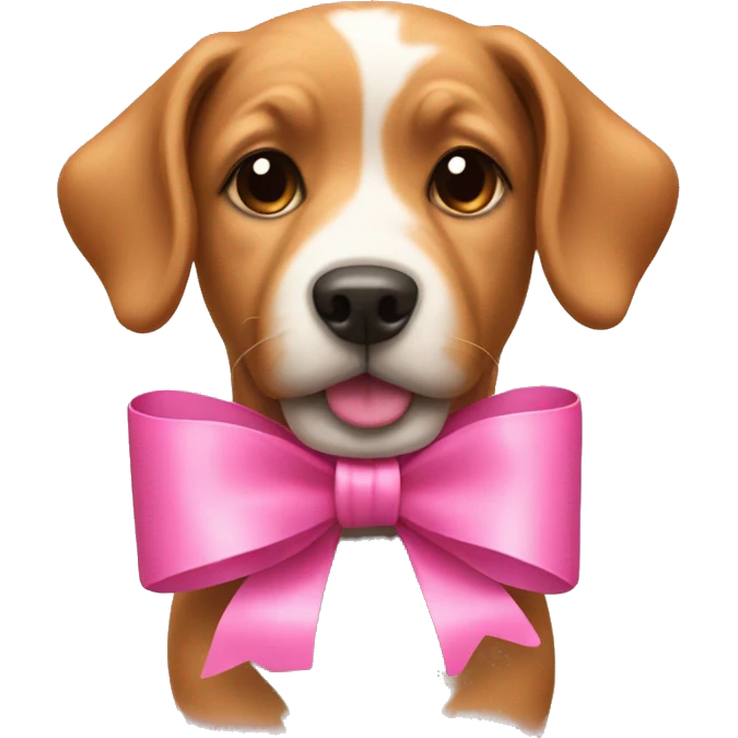 Dog with a pink bow emoji