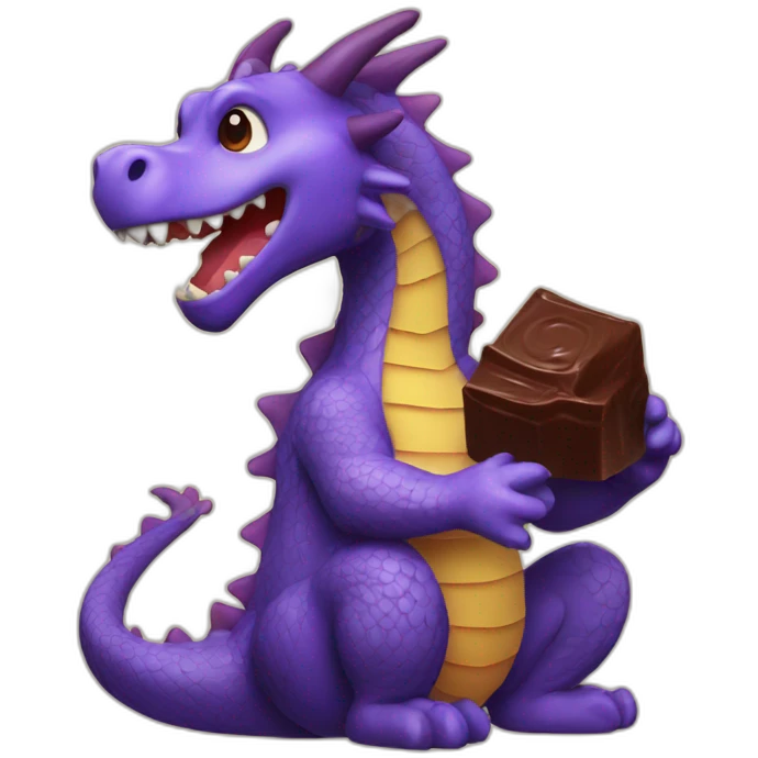 Dragon with chocolate emoji