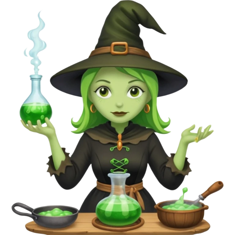 green witch cooking potion emoji