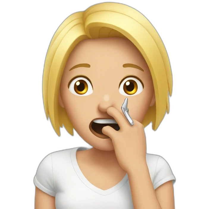 Biting nails emoji