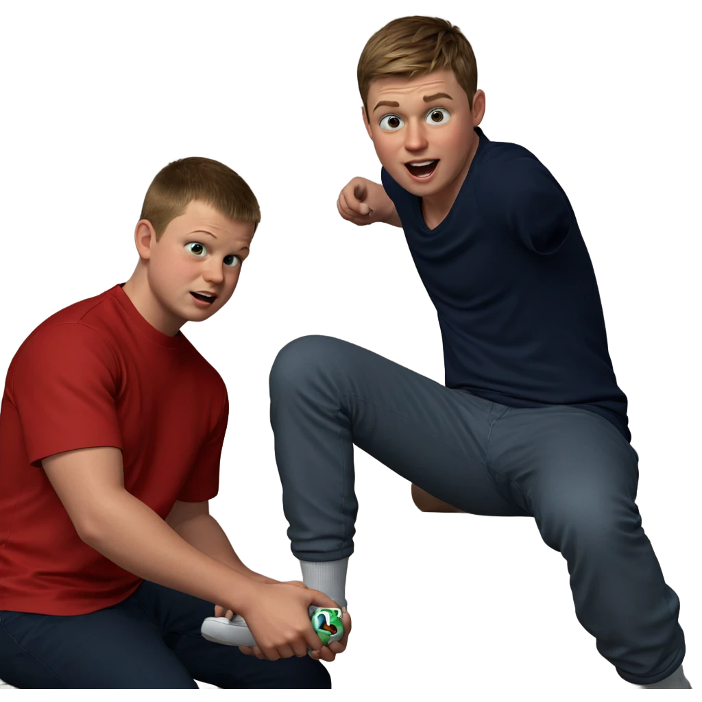 boys enjoying indoors together emoji