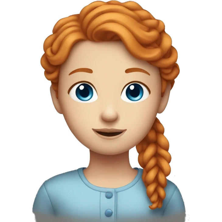 Ginger beautiful girl with blue eyes  emoji