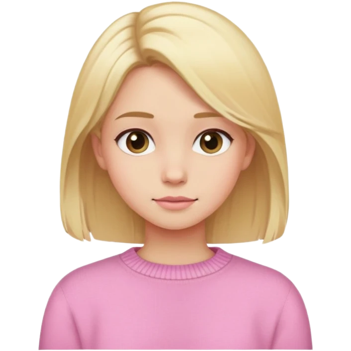 a girl with blondish hair and pink jumper emoji