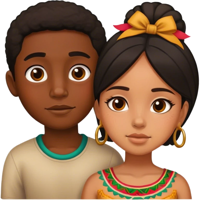 Black boy with Mexican girl emoji
