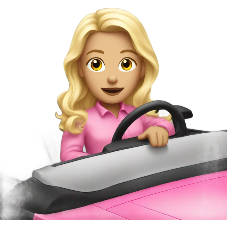 Blonde in a pink convertible emoji