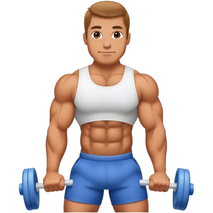 bodybuilder using foam roller emoji