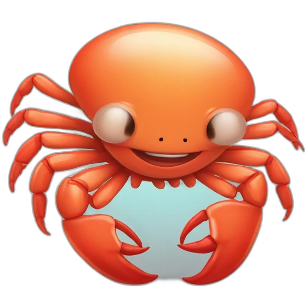 Happy cute Shrimps crabs comic manga style emoji