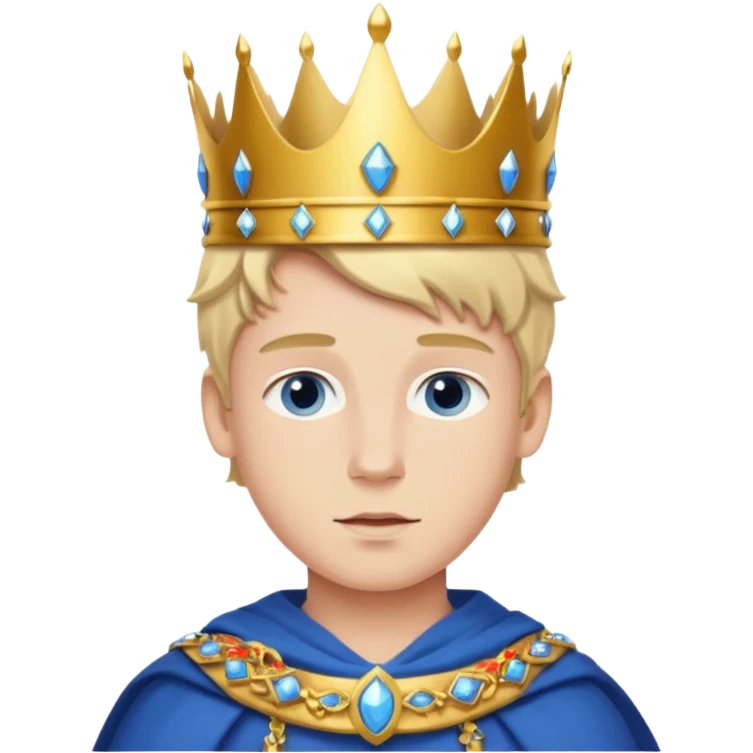young white prince with crown,  emoji
