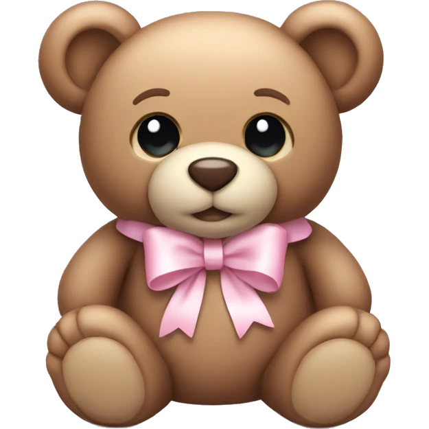 Teddy bear with light pink bow  emoji