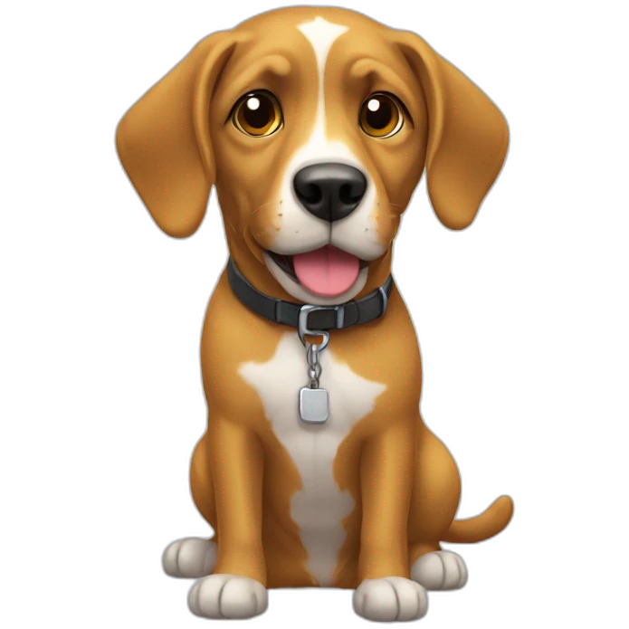 Chat sur un chien emoji